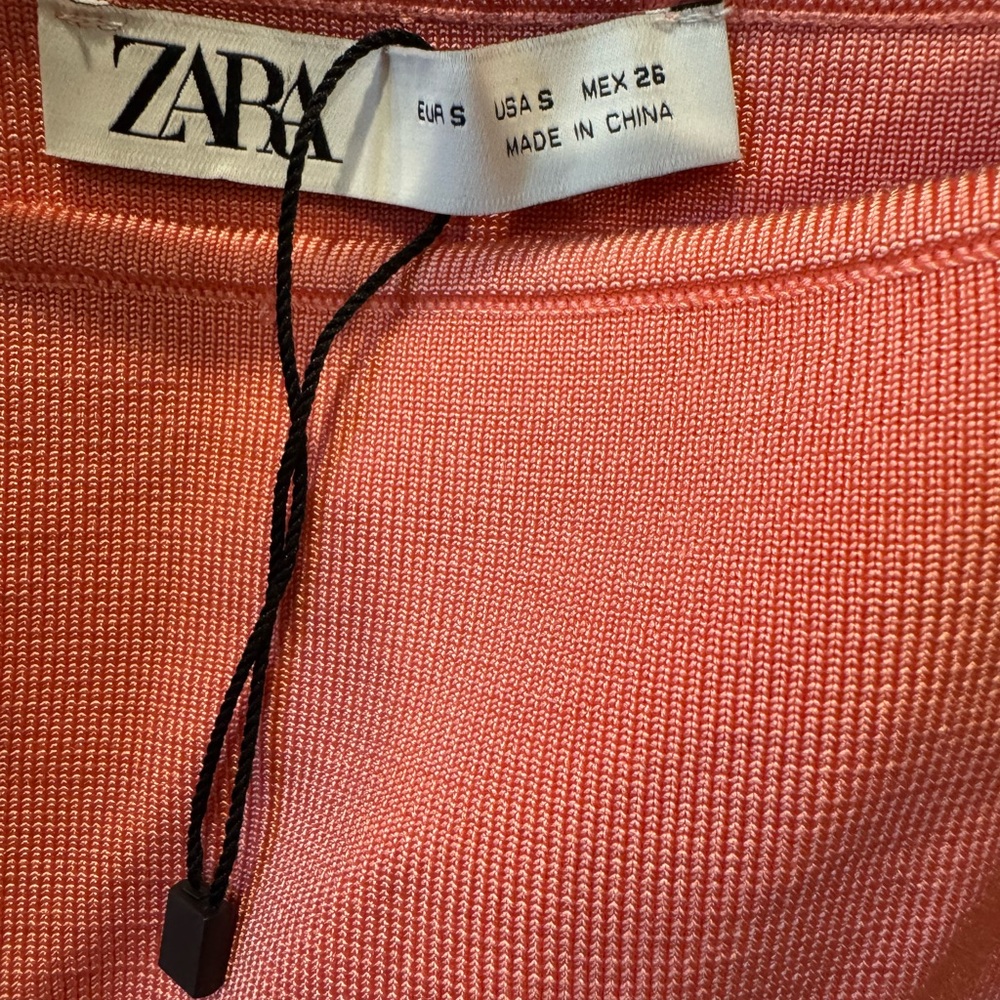 NWOT Zara Pink Organza Crop Top - Picture 5 of 5